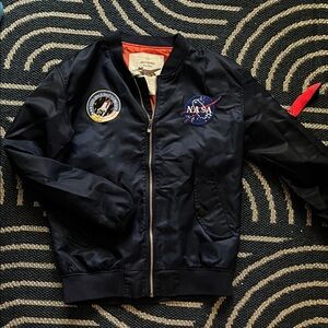 Navy Bomber Jacket with NASA Patch
